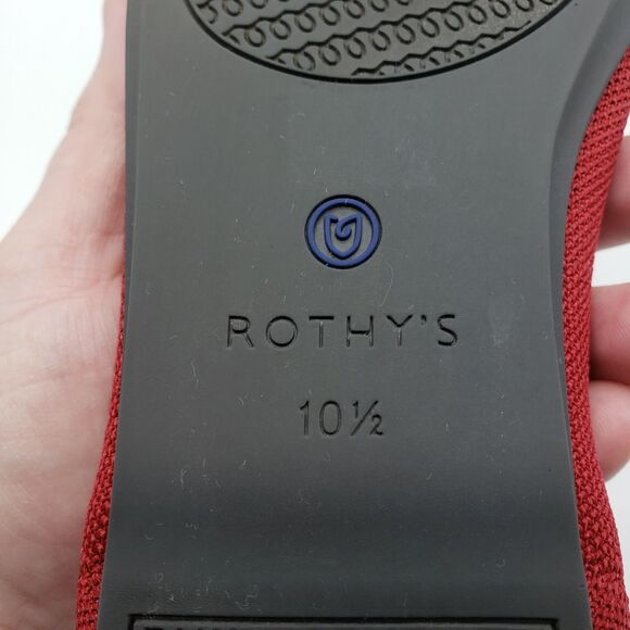 Rothy's Shoes Womens Size 10.5 Red Flat Round Toe Recycled Knit Washable Ballet - Picture 8 of 10